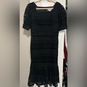 Rachel Parcell Square Neck Lace Midi Dress